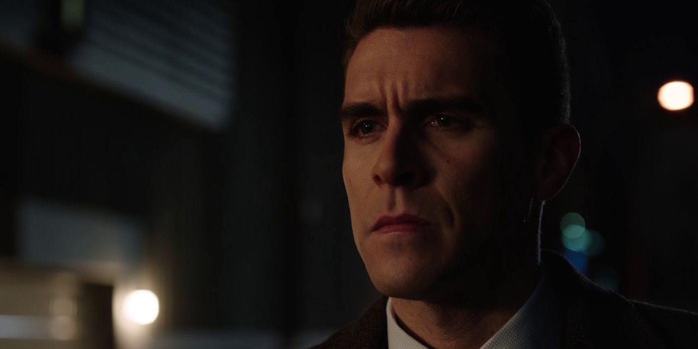 Adrian Chase looking upset in Arrow.