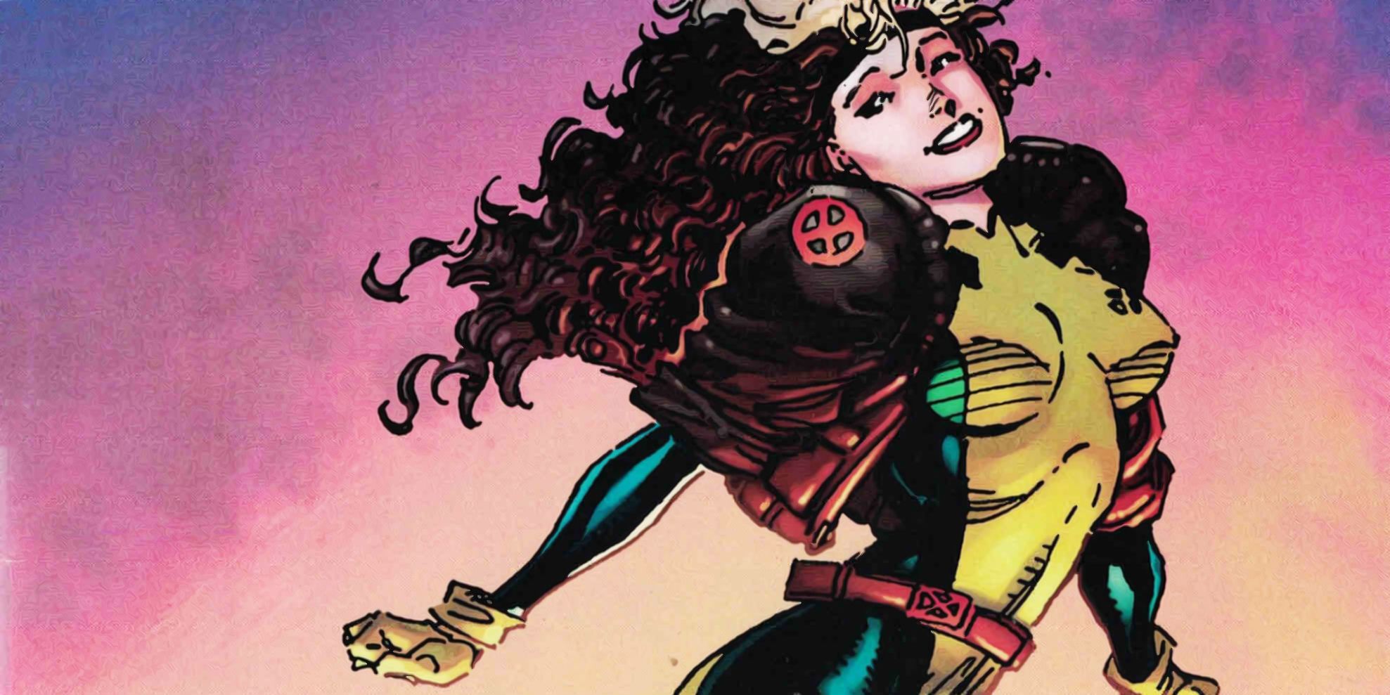 Rogue, também conhecida como Anne Marie, no painel da Marvel Comics
