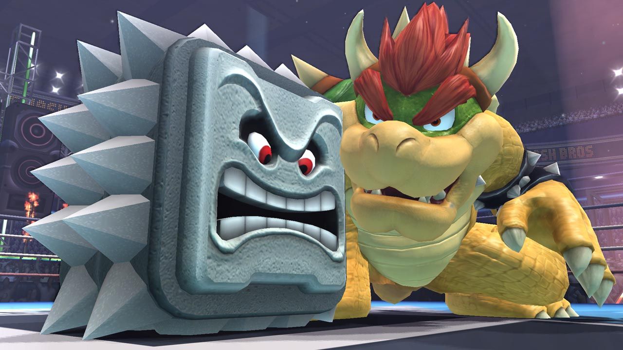 Super Smash Bros for Wii U Boswer glaring at block