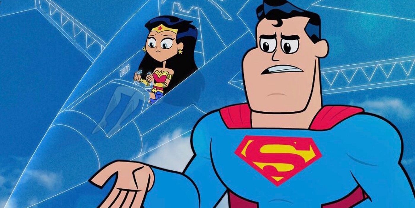 Superman and Wonder Woman in Teen Titans Go To The Movies