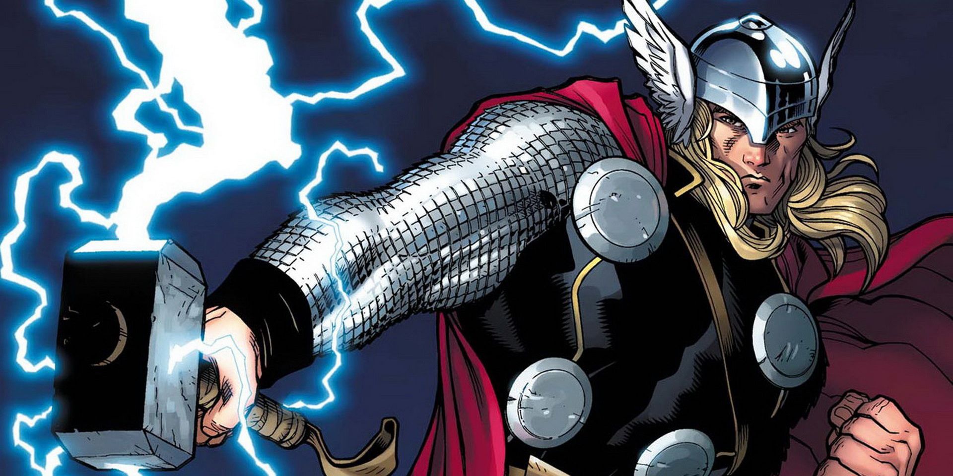 Marvel Comics' Thor Odinson with his hammer Mjolnir