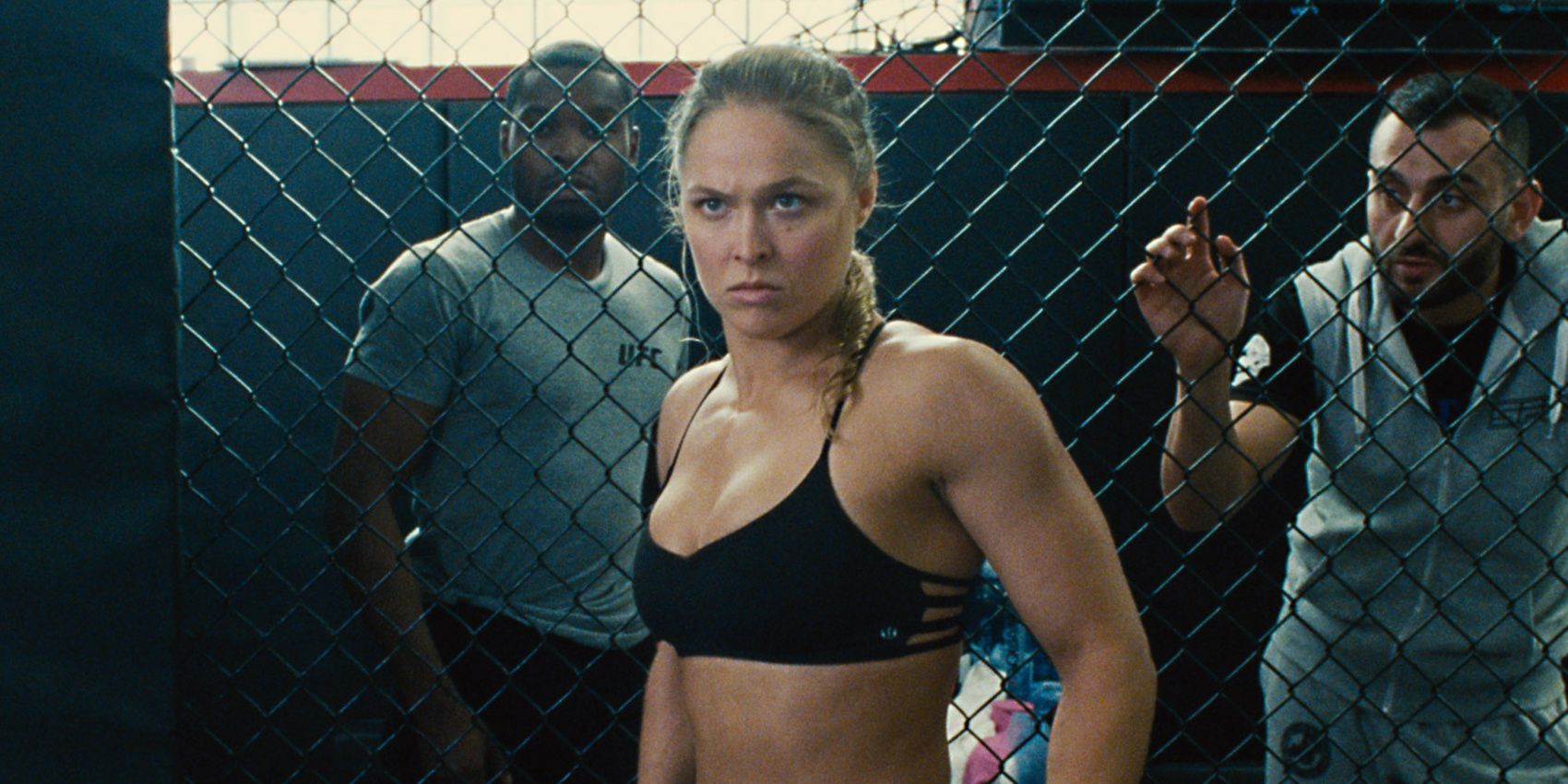 An image of Ronda Rousey in a cage match