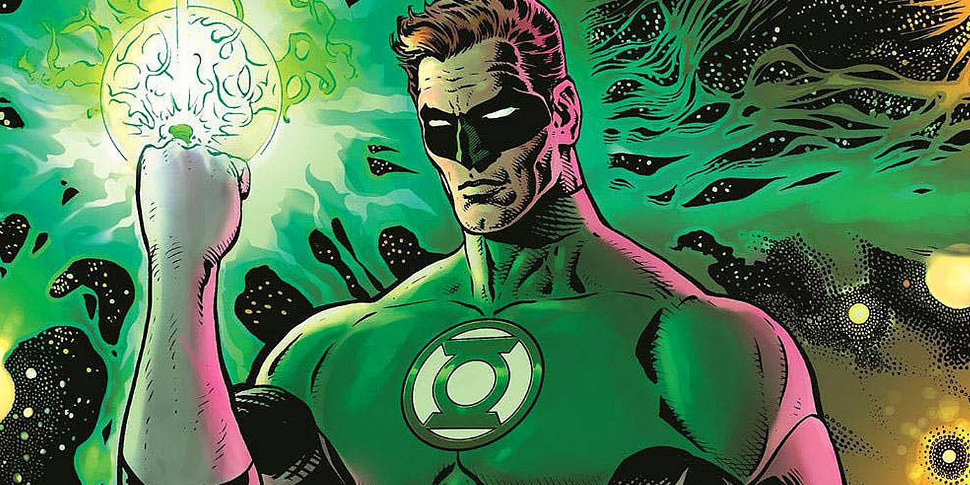 DC comics Green Lantern holding up a fist wearing the Power Ring.
