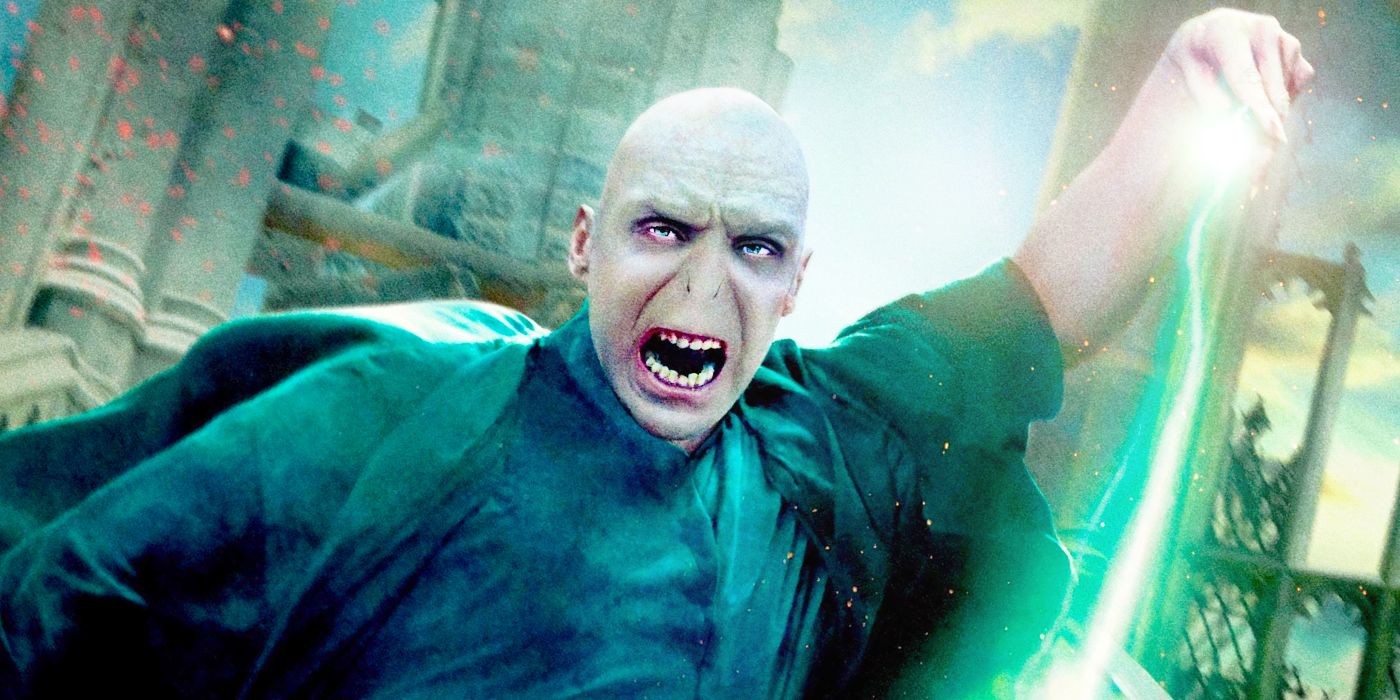 Lord Voldemort using his magical wand in Harry Potter