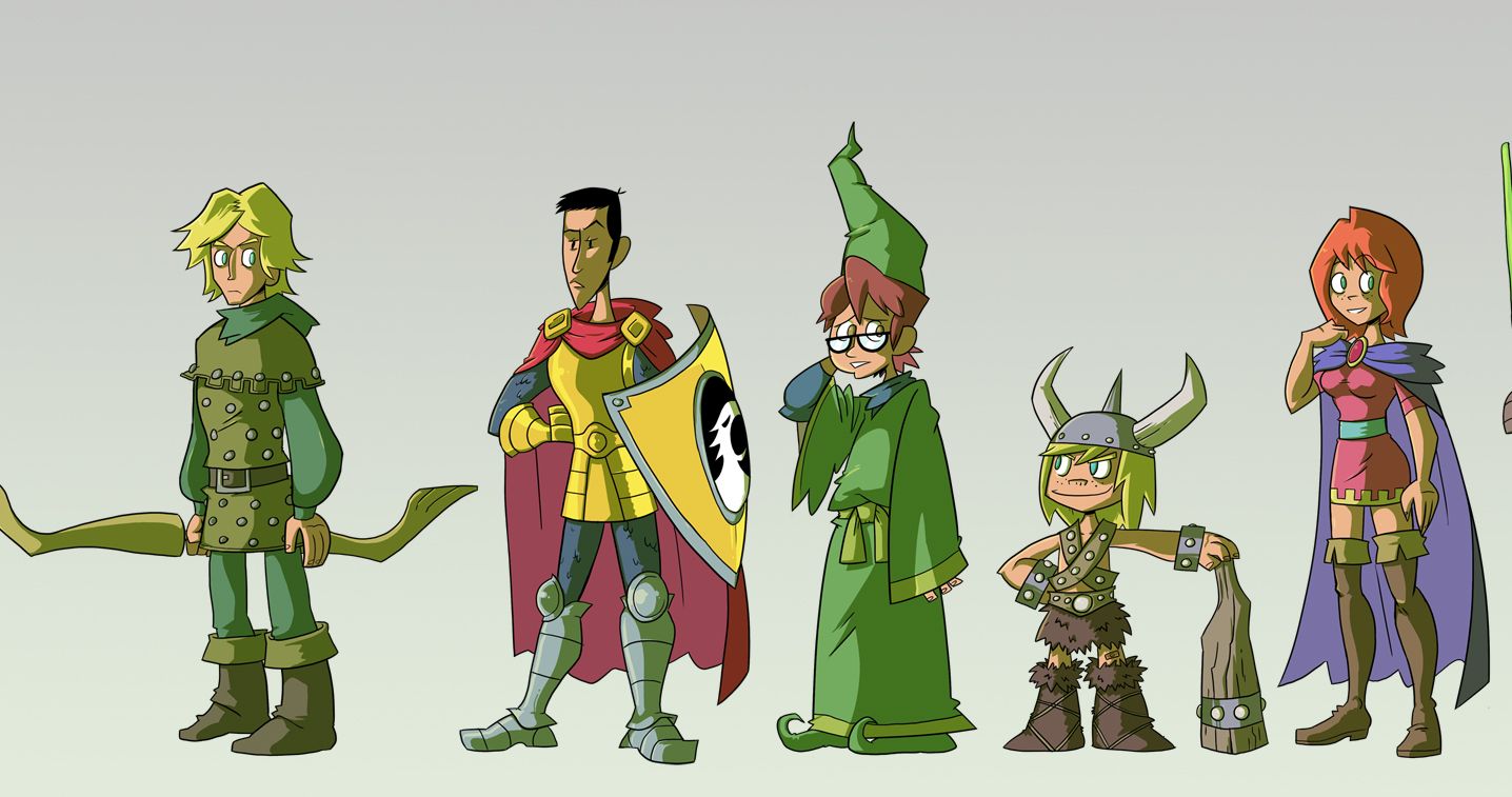 A party of characters from a DnD cartoon