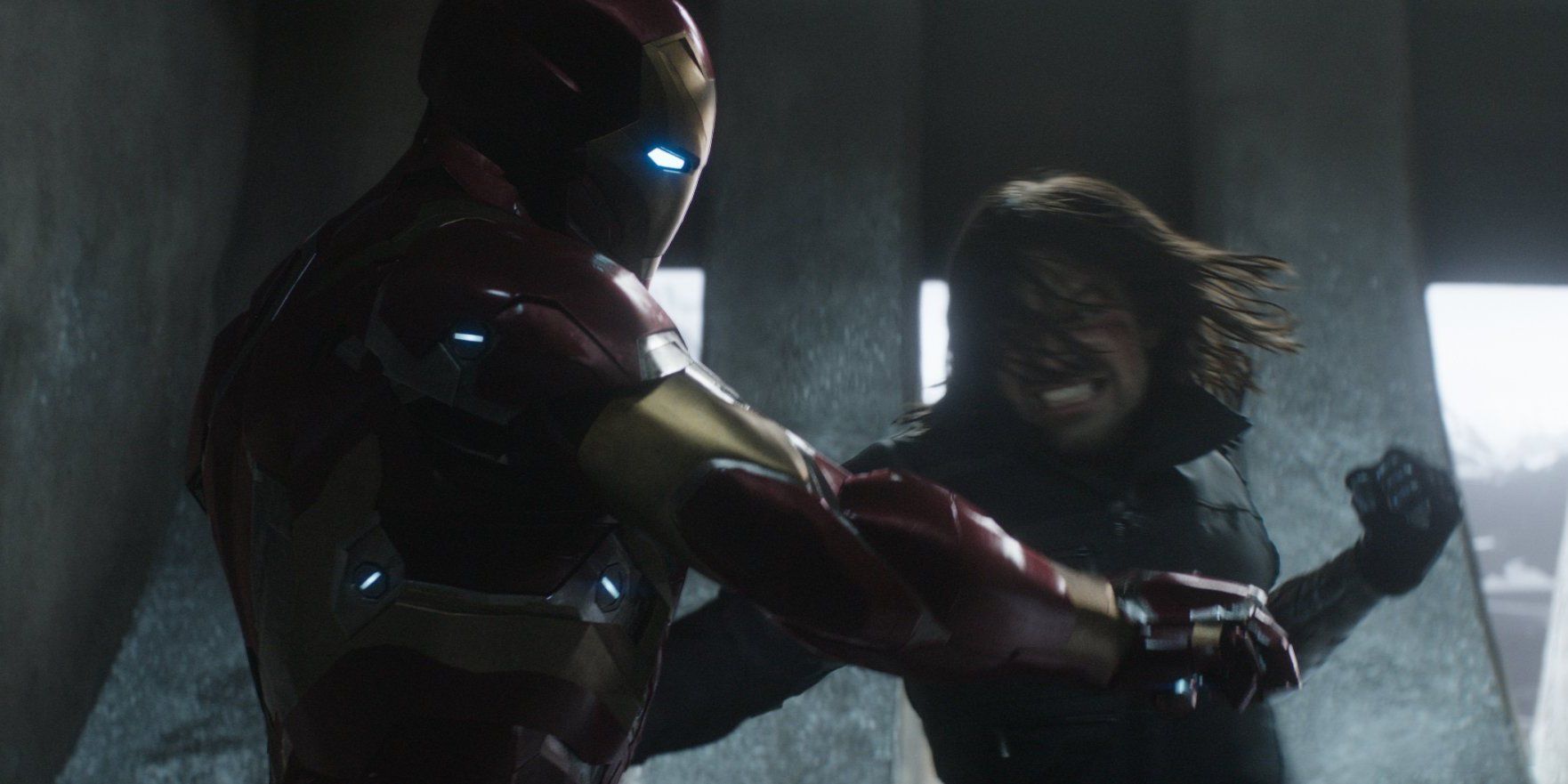 Bucky Barnes fighting Iron Man