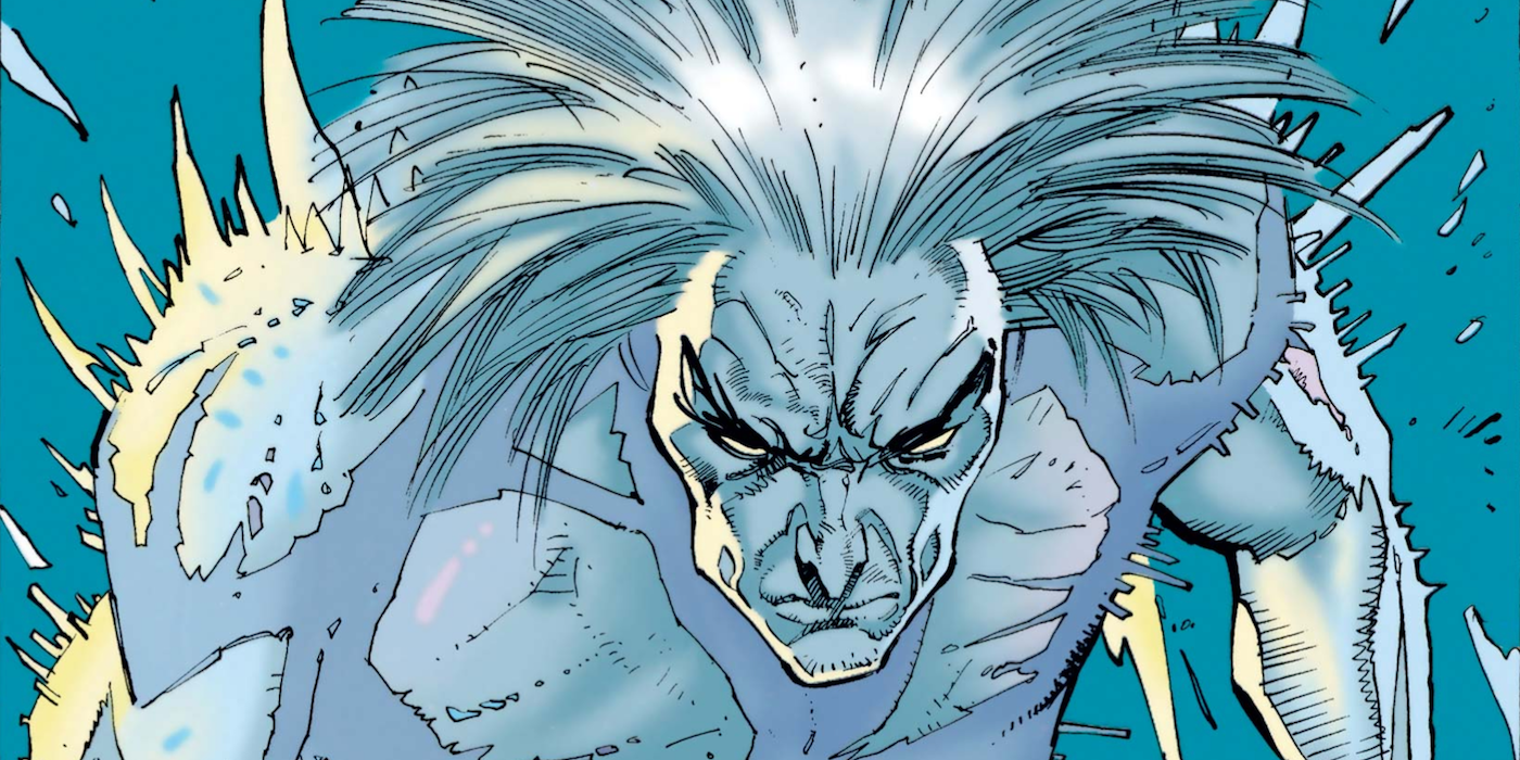 Emma Frost in control of Iceman's body from the X-Men comics