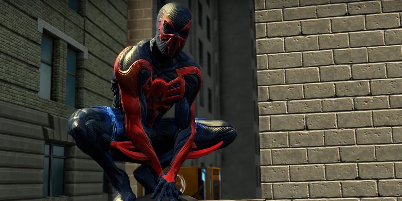 Spider-Man 2099 aparecendo no jogo Amazing Spider-Man 2