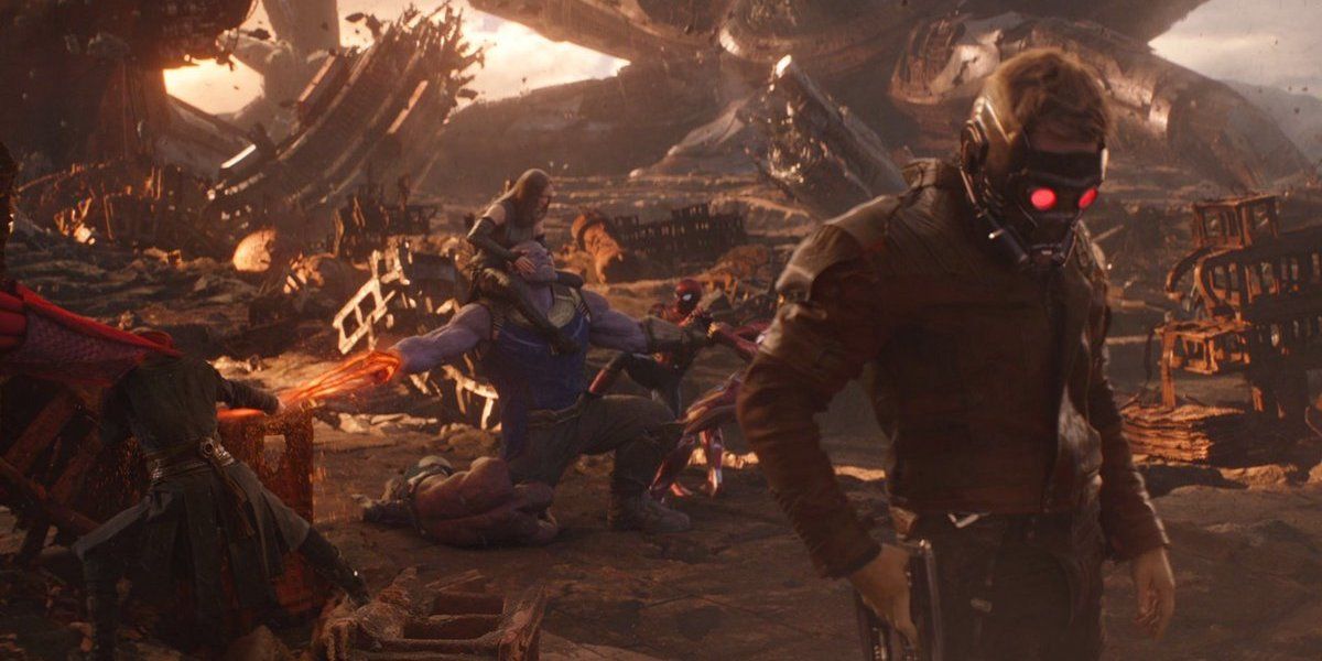 Star Lord and Thanos on Titan in Infinity War