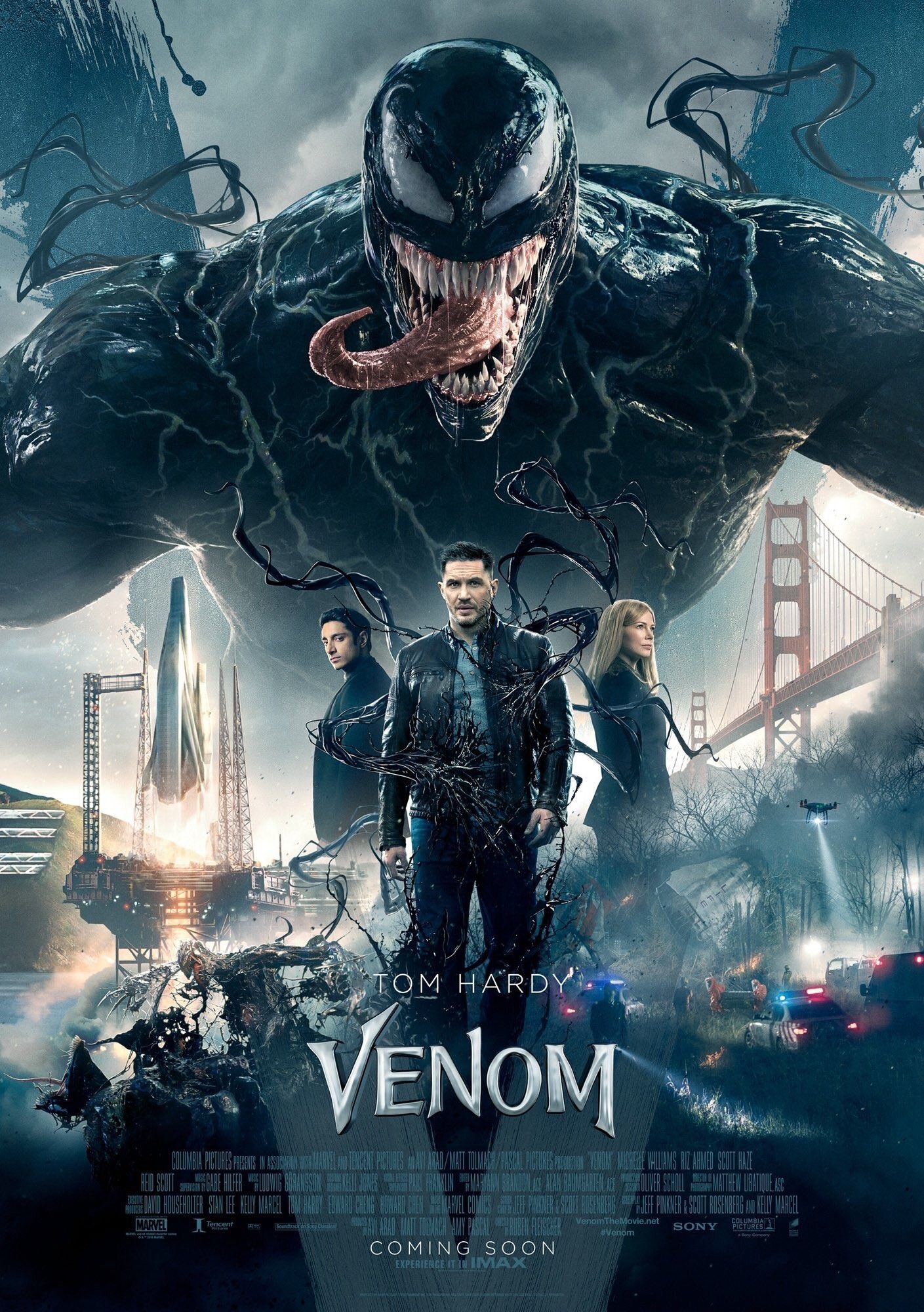 New Venom Movie Poster Features Eddie Brock, Anne Weying & Carlton Drake