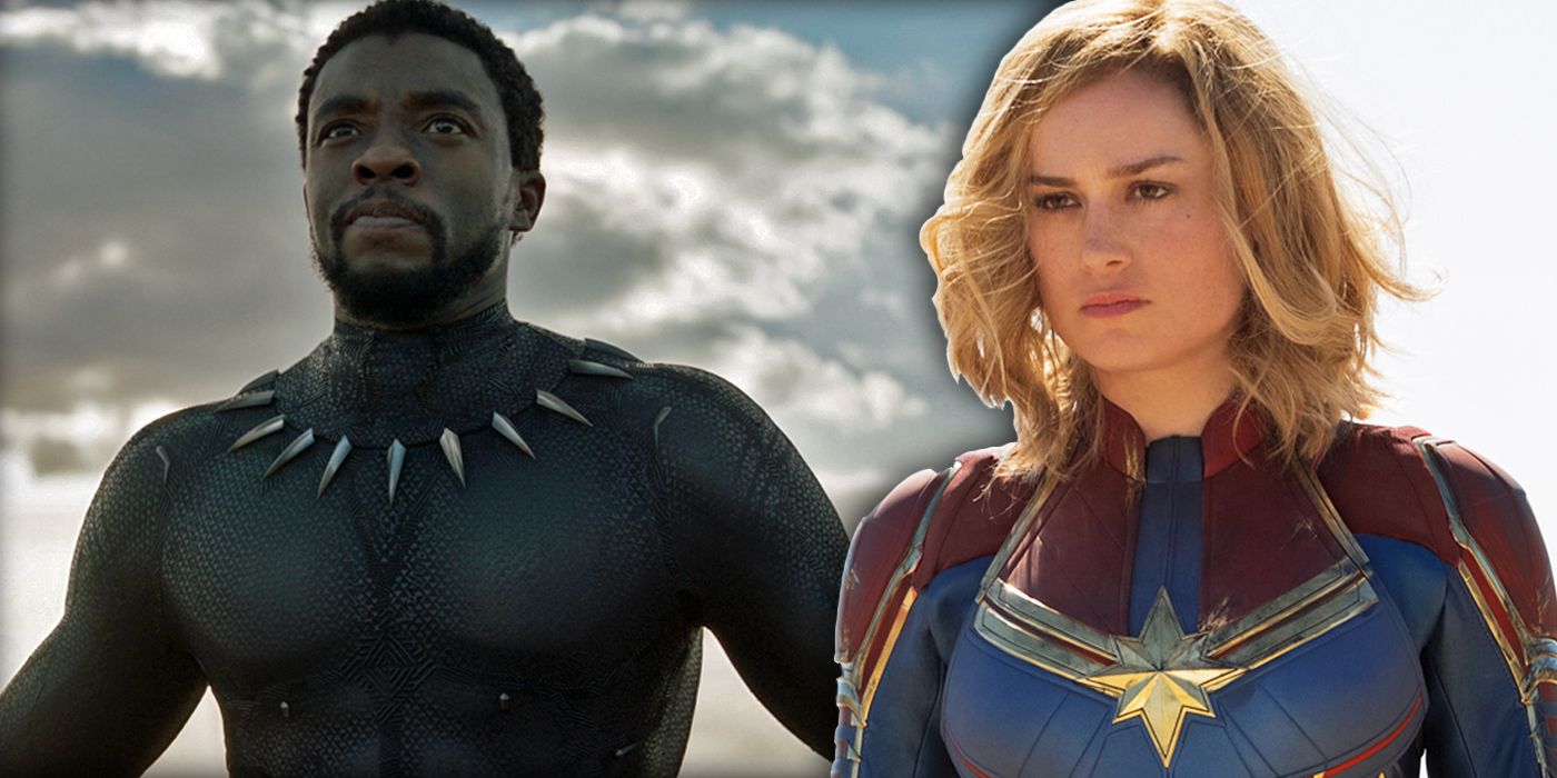 Black Panther Captain Marvel Chadwick Boseman Brie Larson