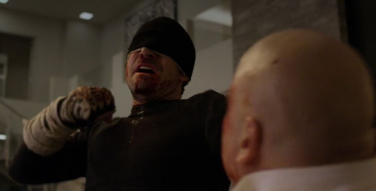 Daredevil pulls back to punch the Kingpin