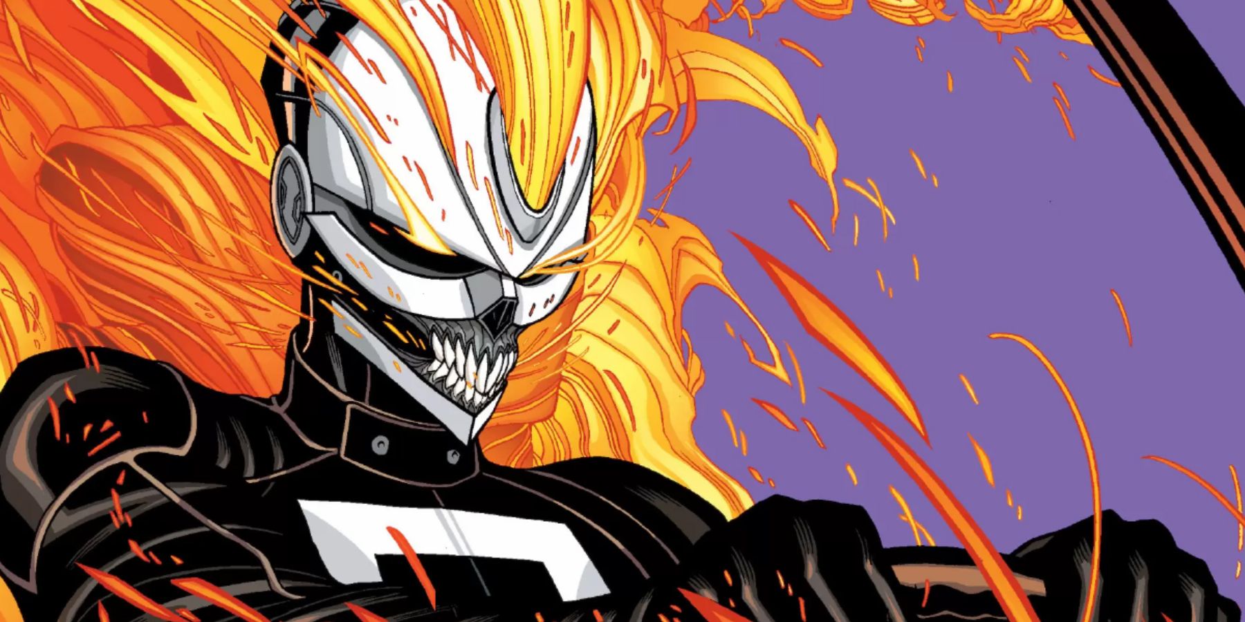 Robbie Reyes as the Ghost Rider drives his Hellcharger