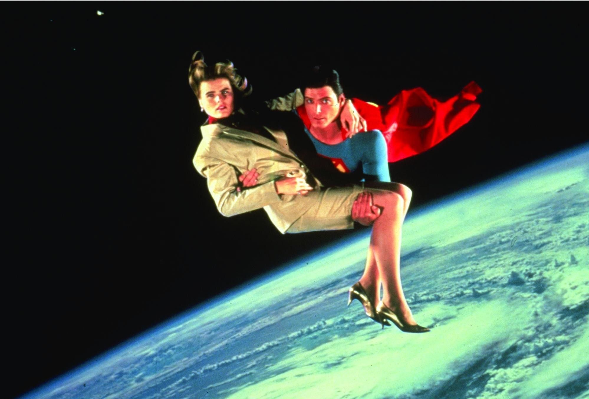 Lacy Warfied in space in Superman IV The Quest for Peace