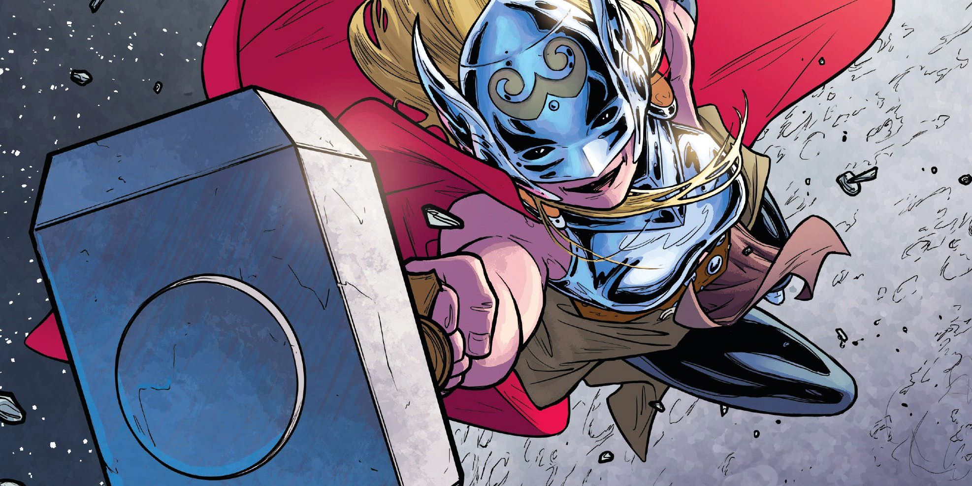 the mighty thor; jane foster holding mjolnir