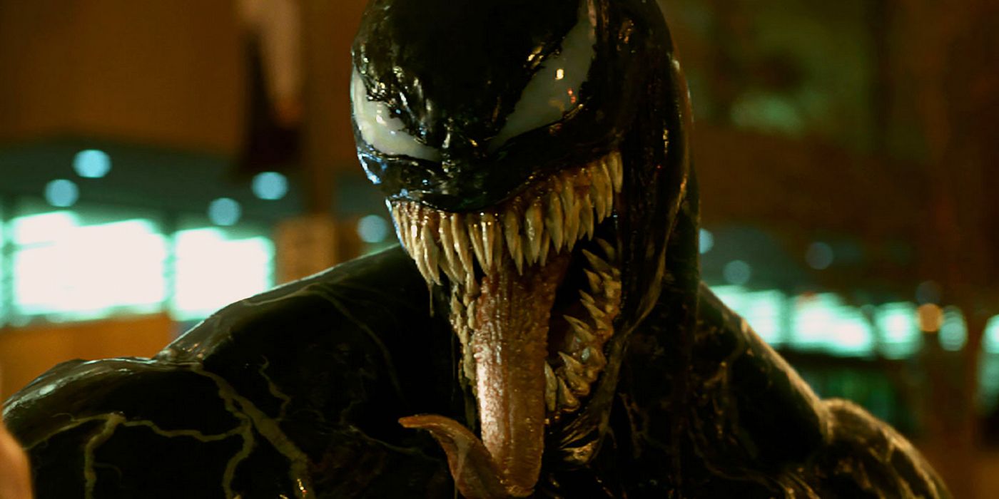 Venom reaching his tongue out