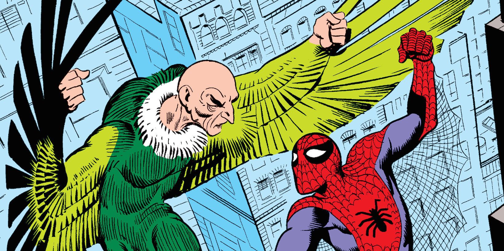 Vulture and Spider-Man fighting in The Amazing Spider-Man