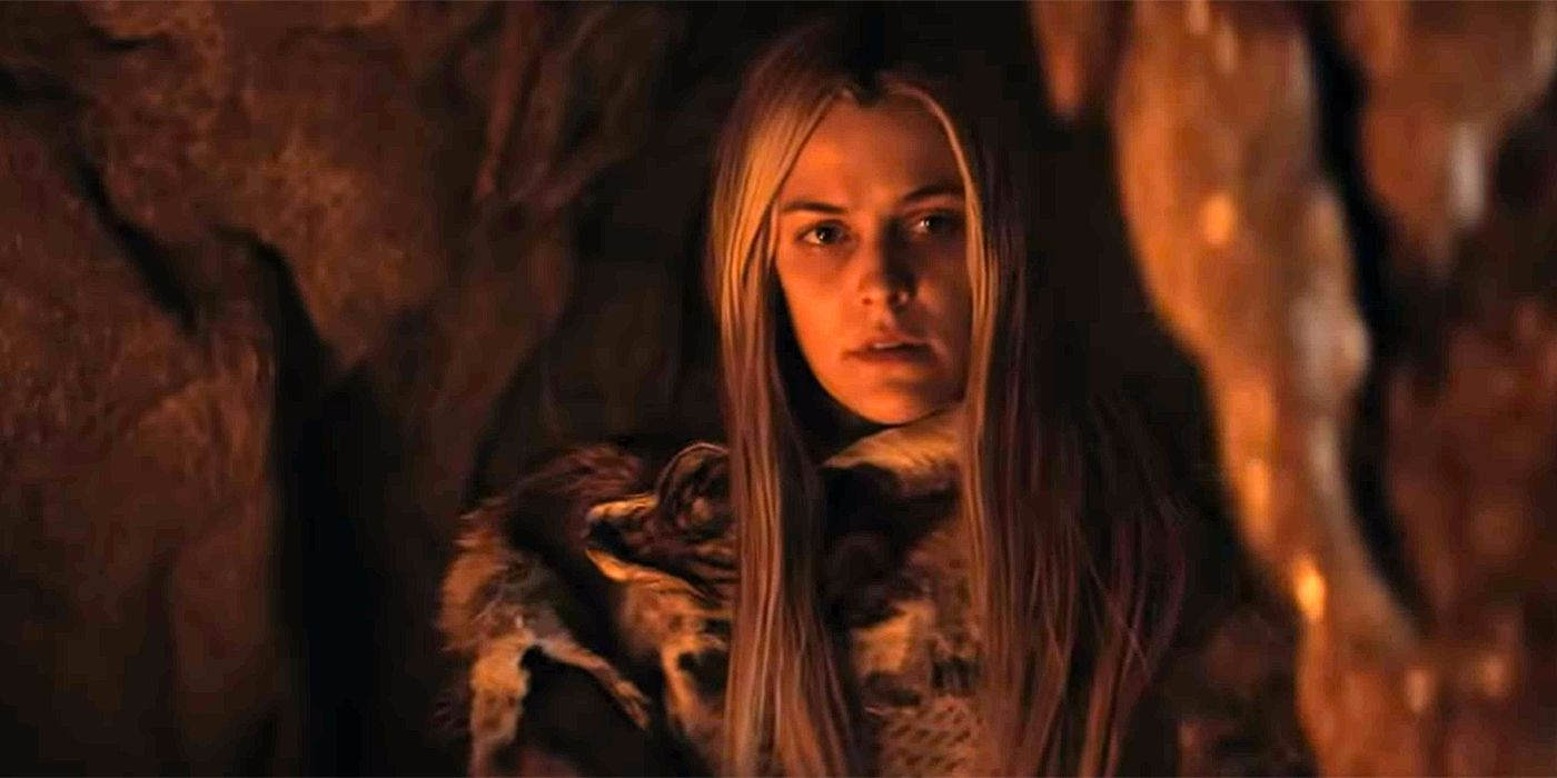 Medora Slone from Hold the Dark is in a cave facing forward