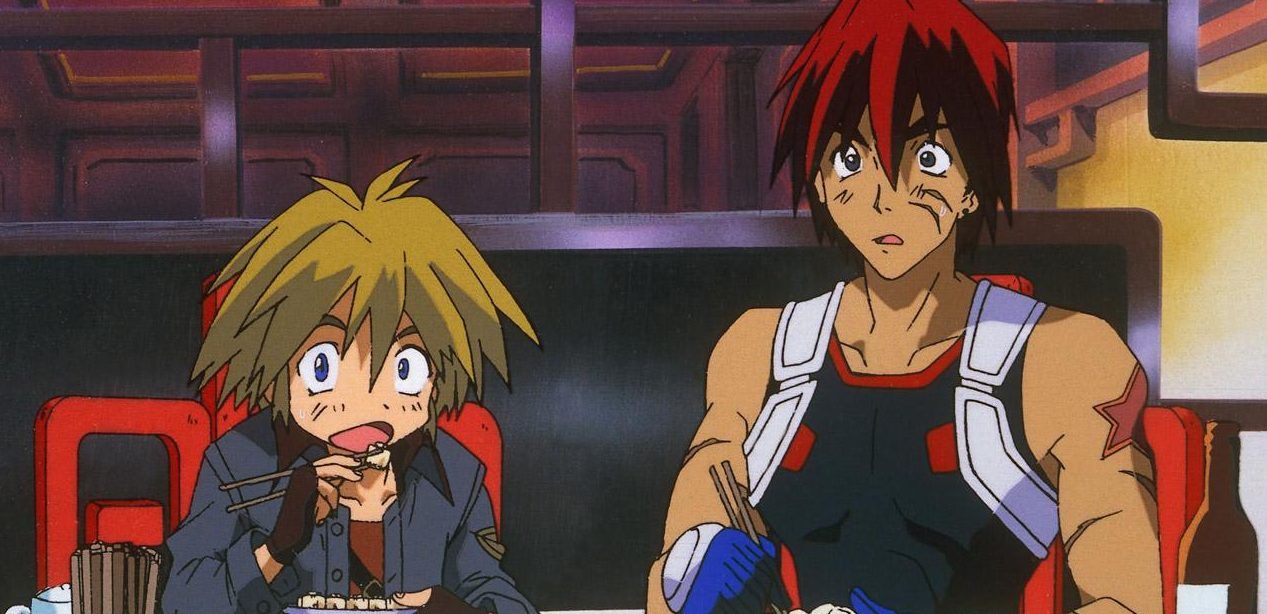 Gene and Jim eating together in Outlaw Star