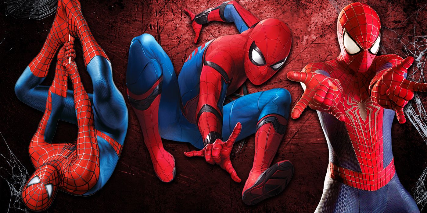 Trio of movie Spider-Man actors in costume