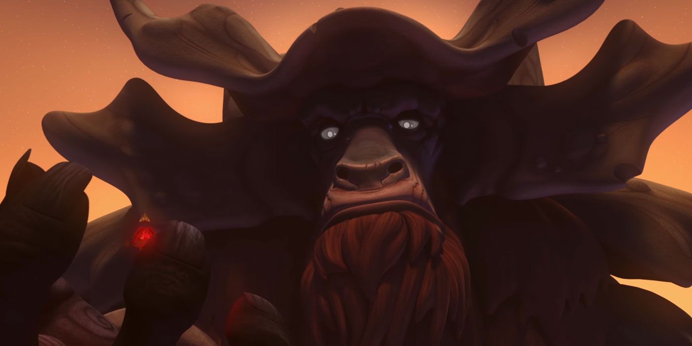 The Bendu inspects a Sith Holocron in Star Wars Rebels