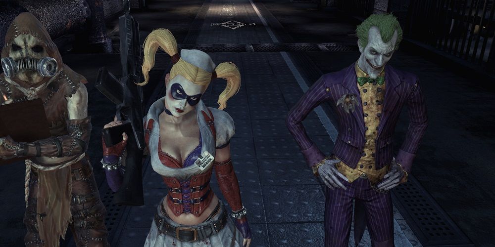 Scarecrow, Harley Quinn and the Joker in Batman Arkham Asylum
