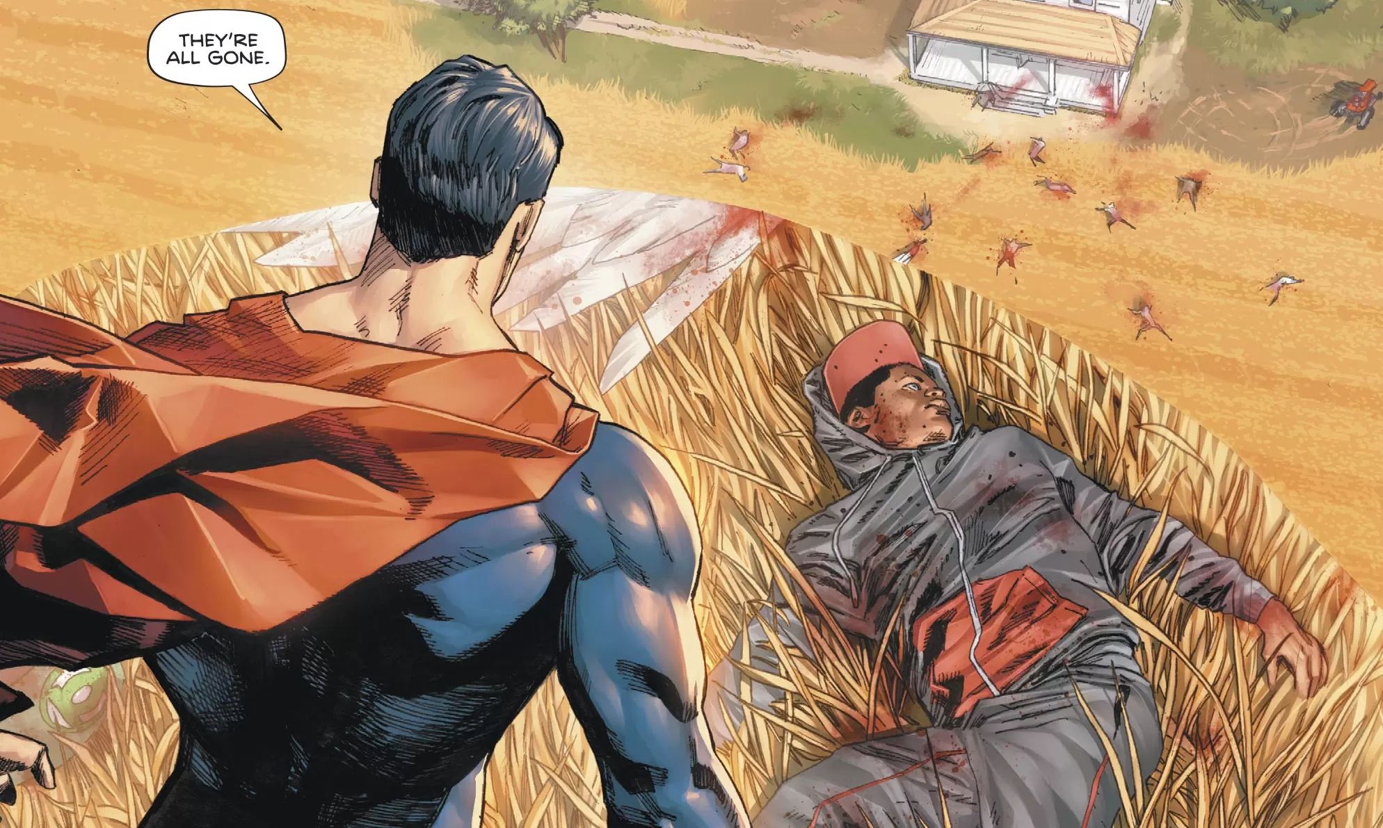 Superman Heroes in Crisis bodies