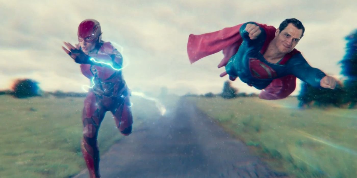Superman and Flash race in Justice League
