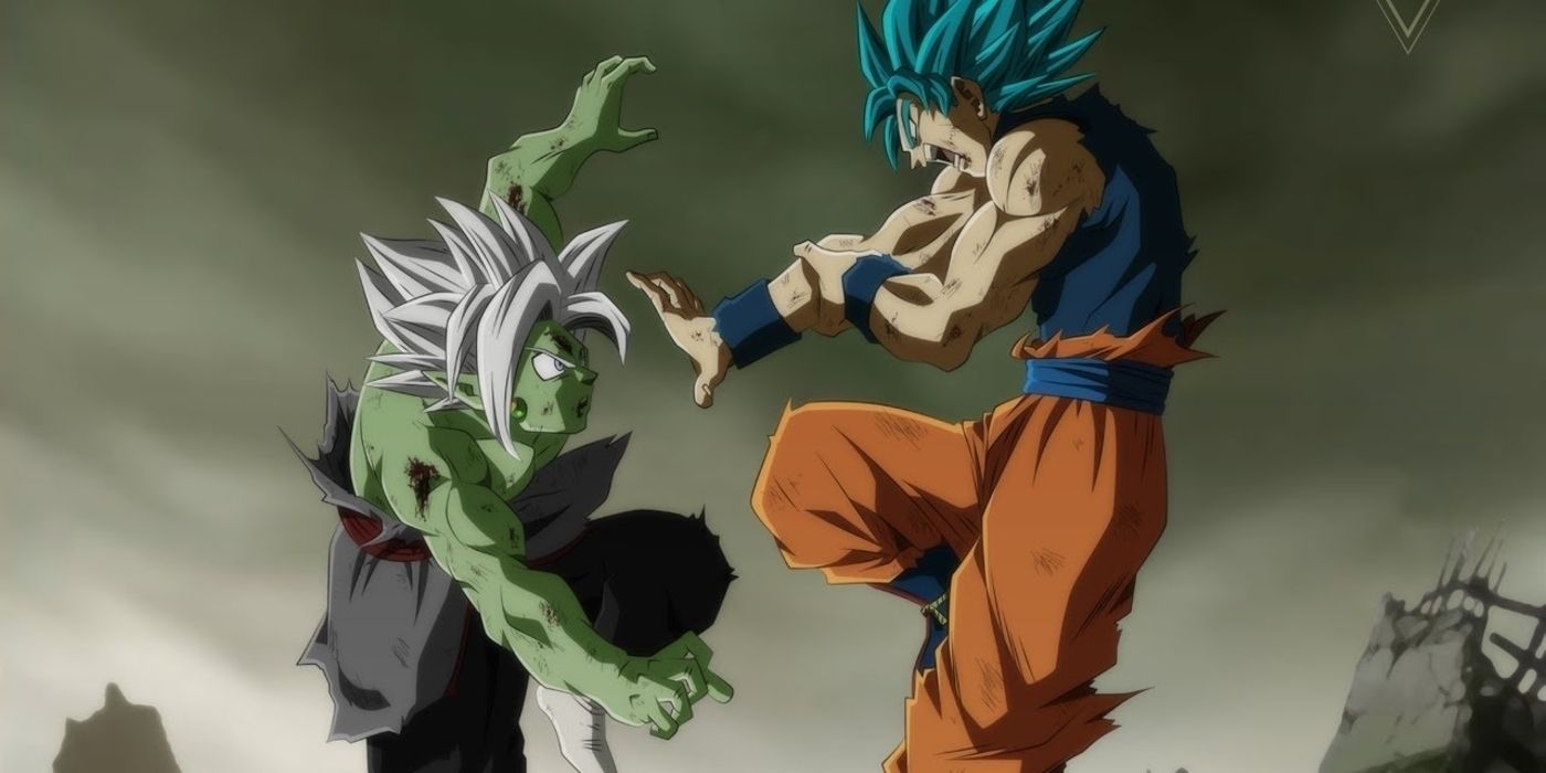 Goku fighting Fusion Zamasu in Dragon Ball Super