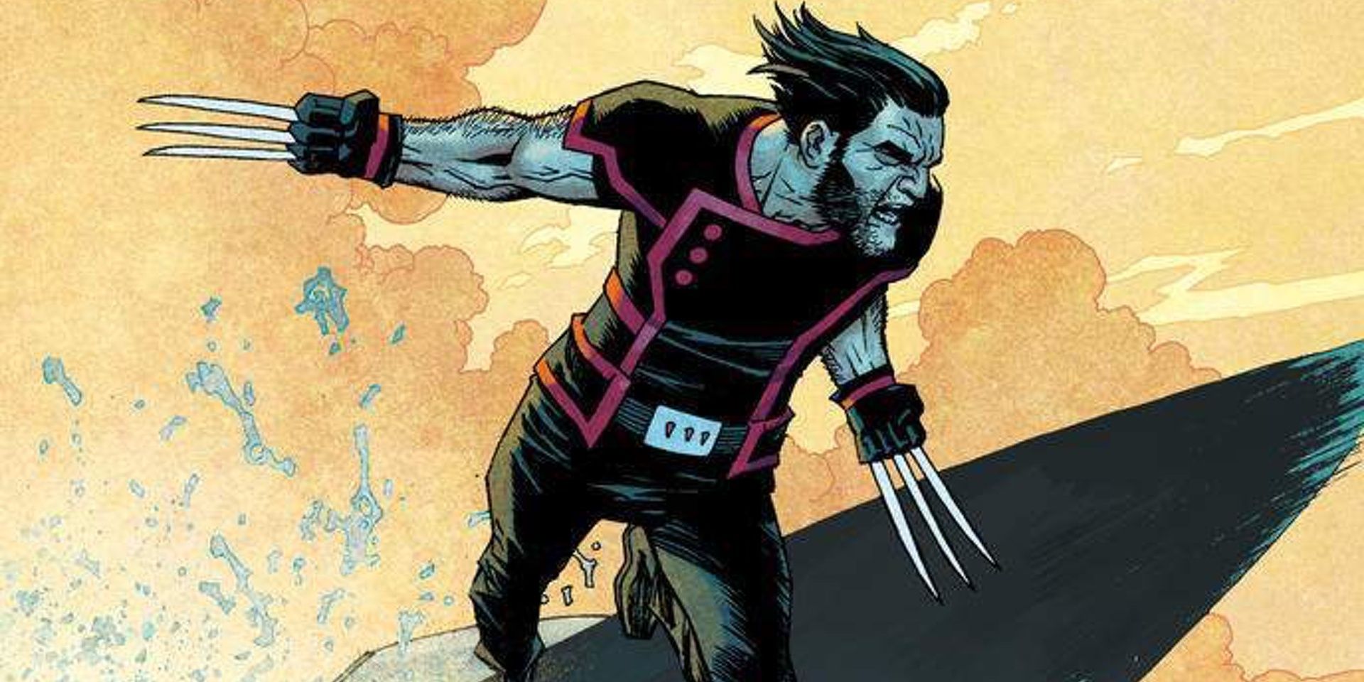 Marvel Comics' Wolverine jumping off a boat with his claws extended