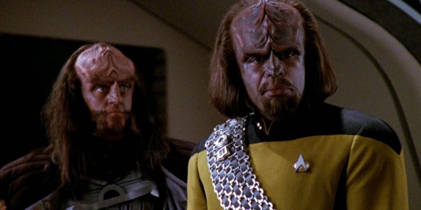 Worf with Gowron in Star Trek: Deep Space Nine