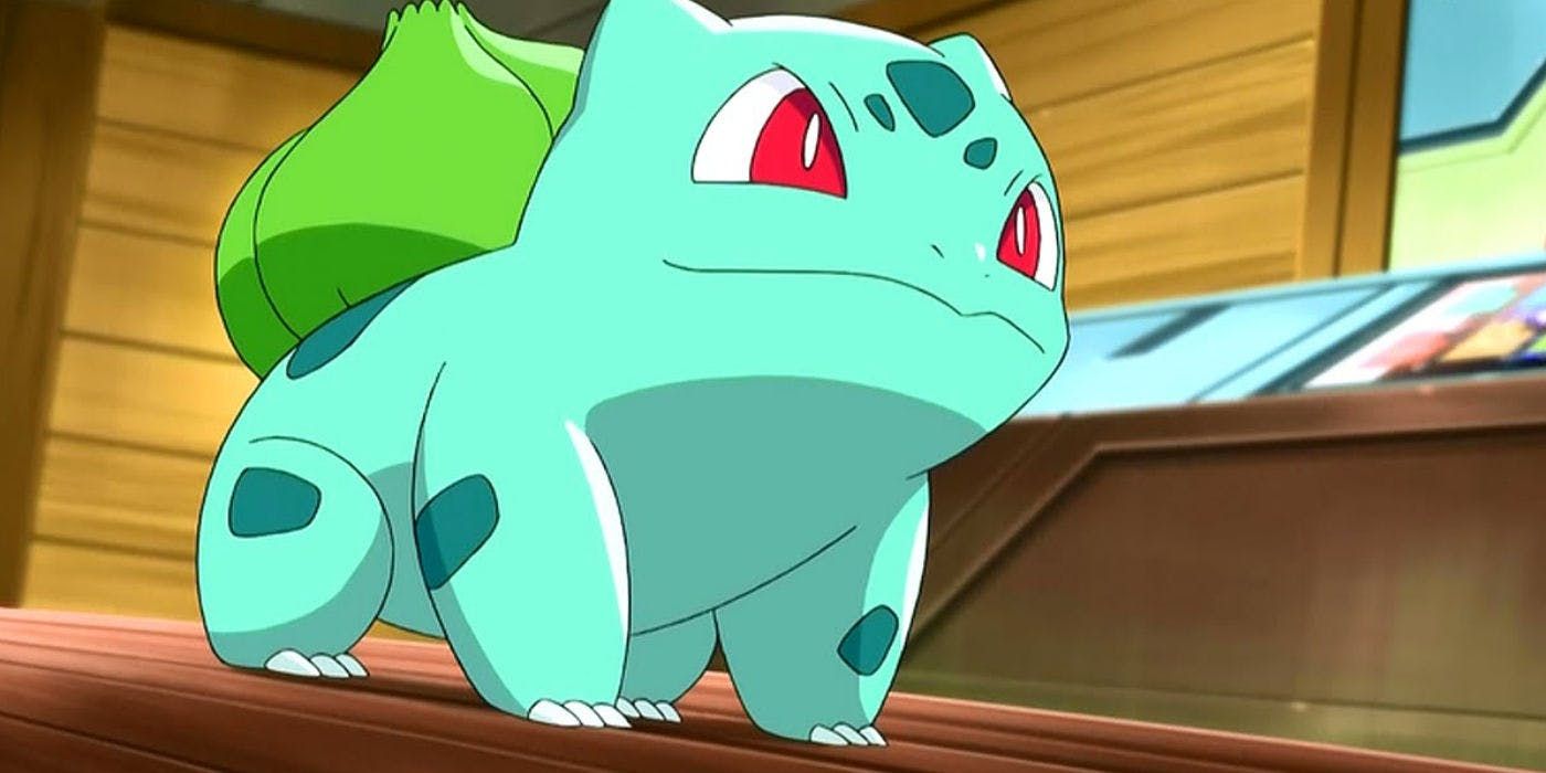 The pokemon bulbasaur looking proud