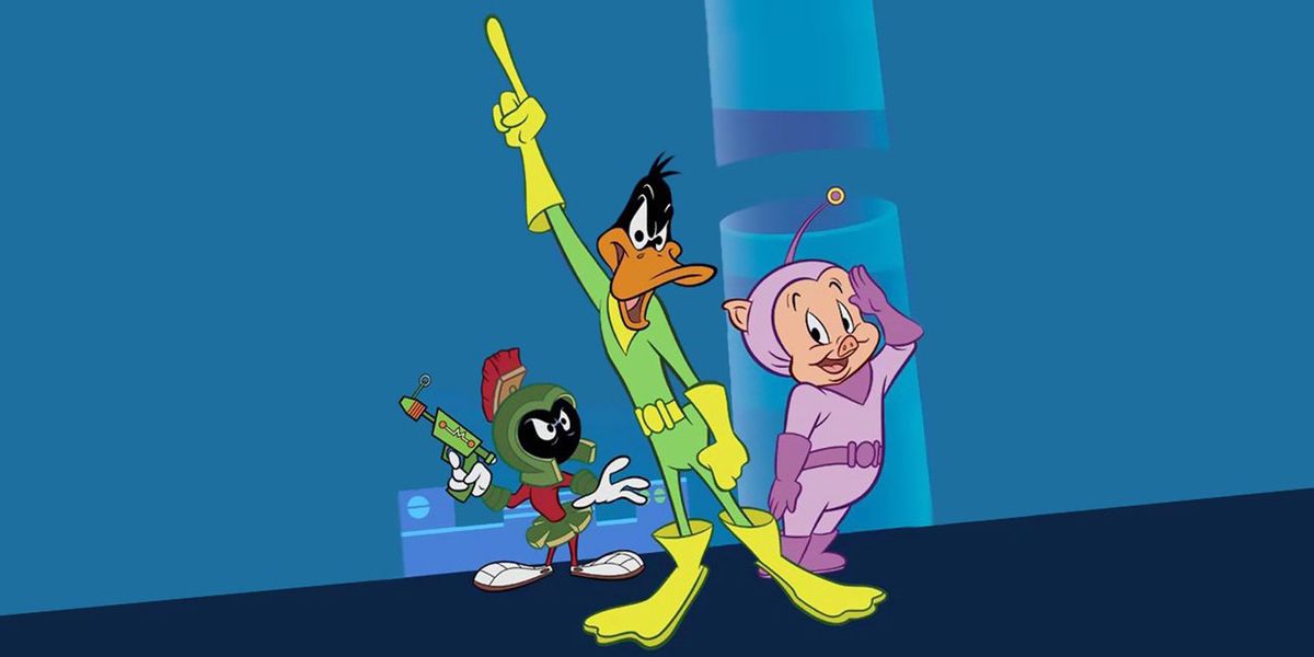 Marvin the Martian, Daffy Duck และ Porky Pig ในการ์ตูนชุด Duck Dodgers