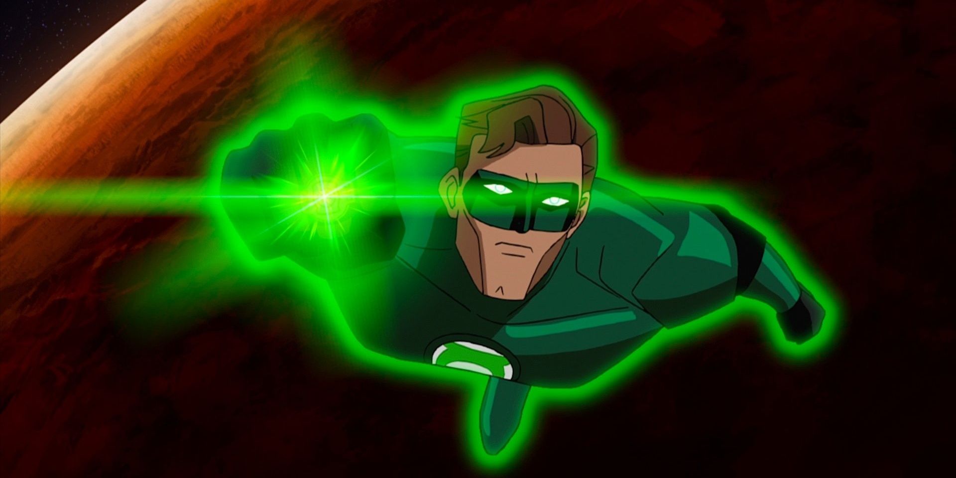 Hal Jordan flying through space with the Power Ring in Green Lantern: First Flight