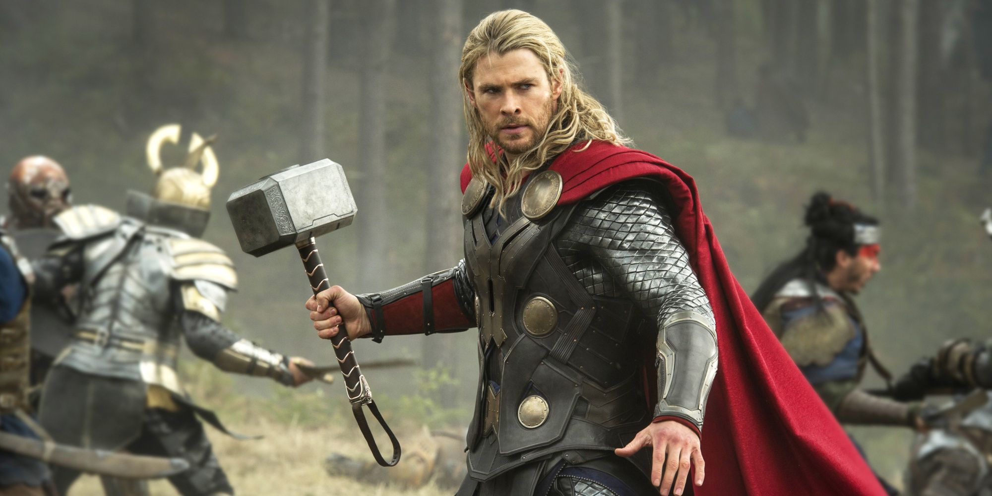 Thor wielding his hammer