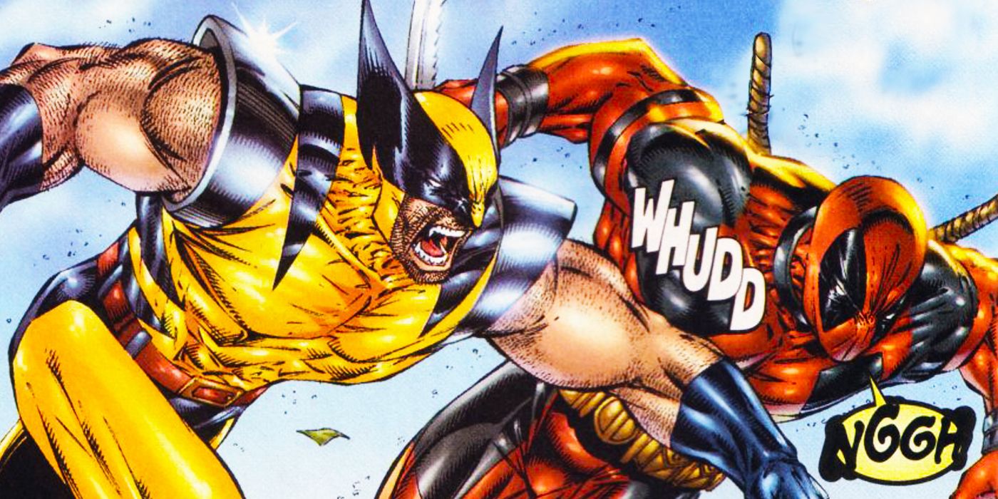 Wolverine punches Deadpool in the face