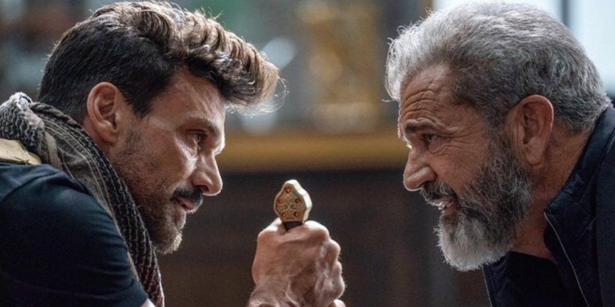 Frank Grillo and Mel Gibson in Boss Level