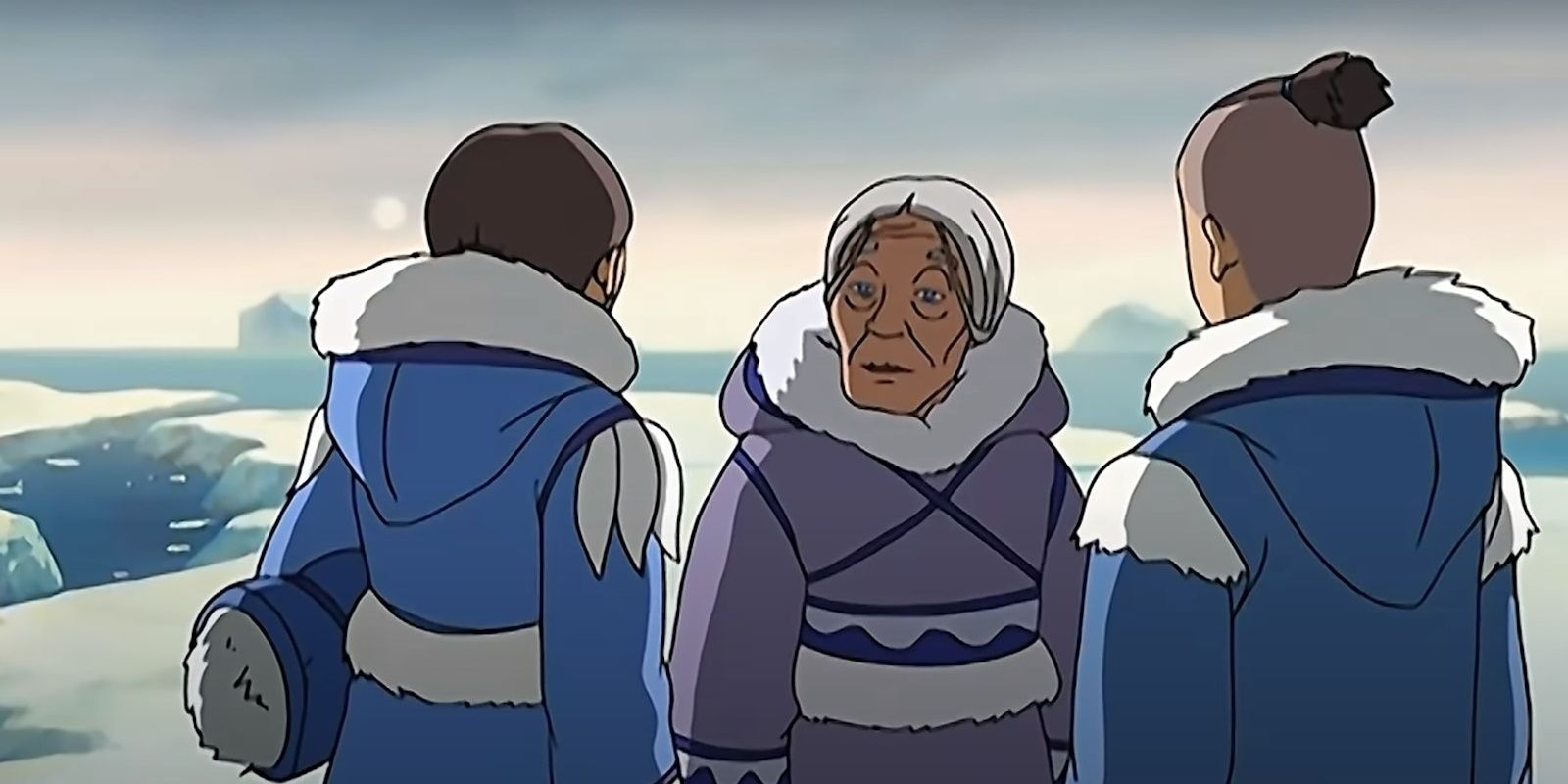 Gran Gran talks to Katara and Sokka in Avatar The Last Airbender