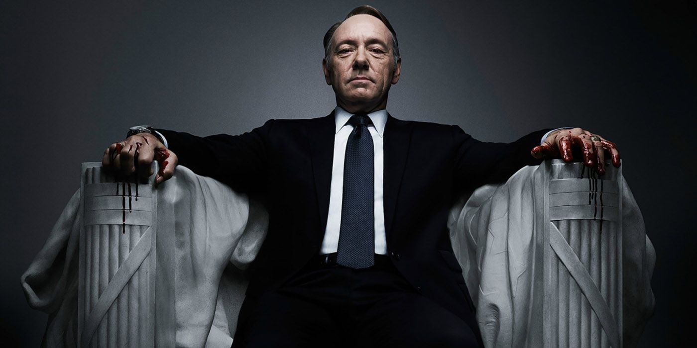 Kevin Spacey's Frank sits ominously in House of Cards