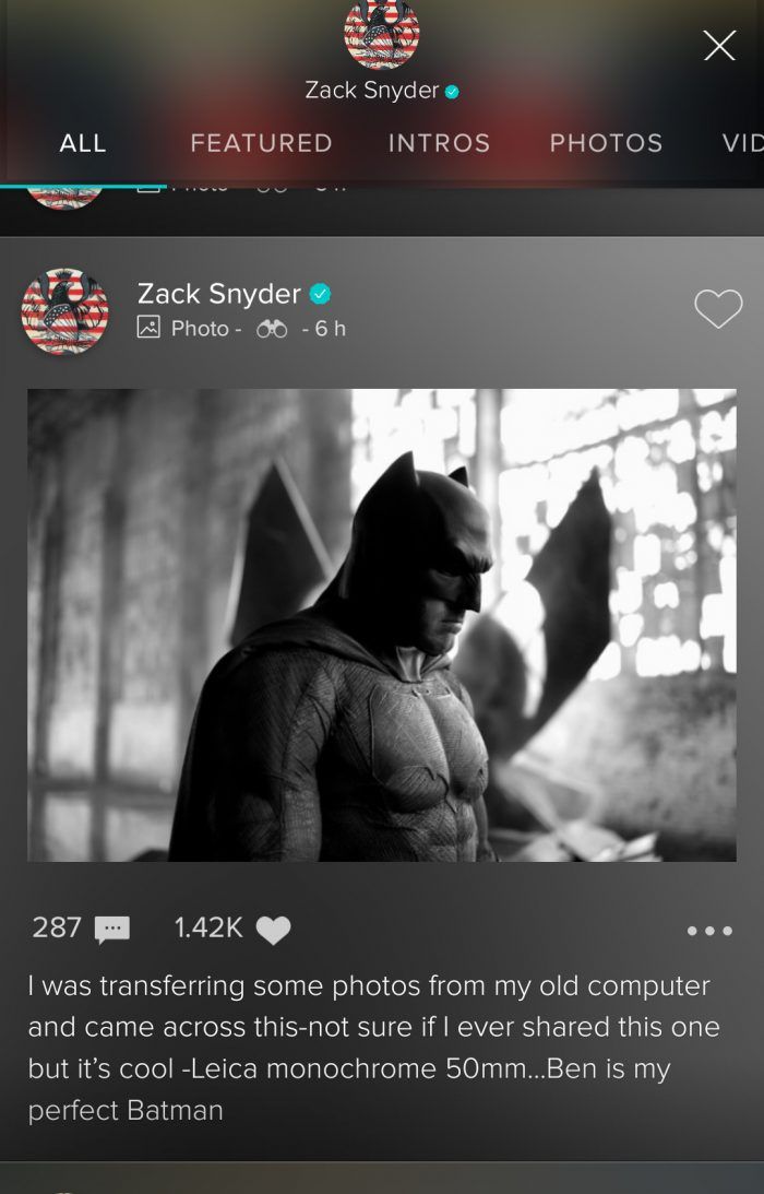 Zack Snyder Ben Affleck Perfect Vero