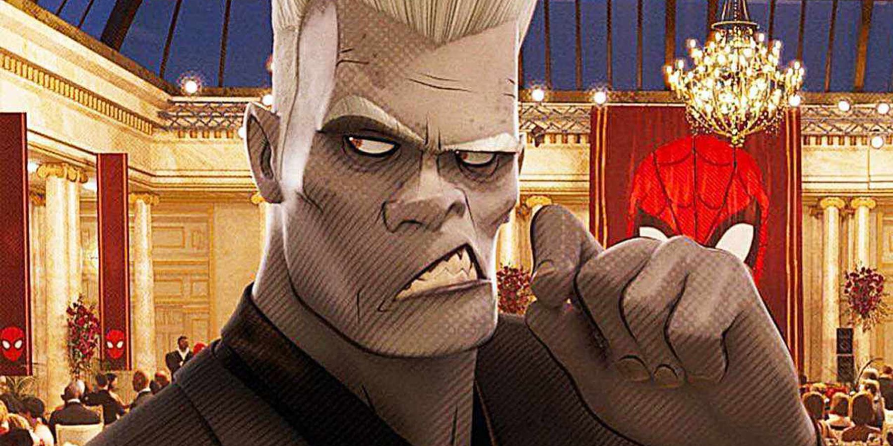 Tombstone picks his teeth at Kingpin's gala in Into The Spider-Verse