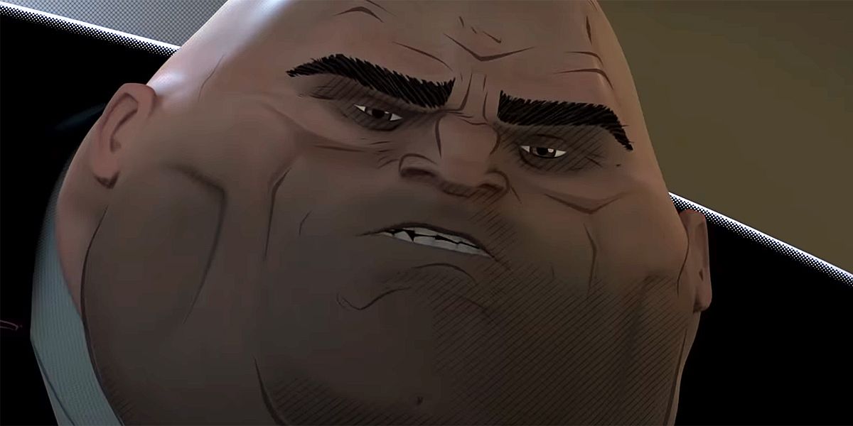 Kingpin's animated face from the film Spider-Man: Into the Spider-Verse