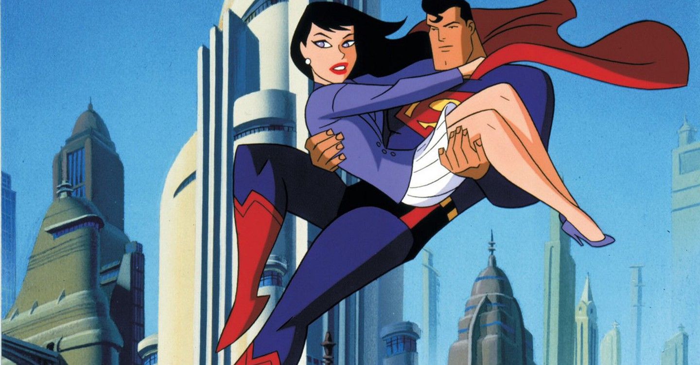 Superman carrying Lois Lane in Superman: The Animated Series.