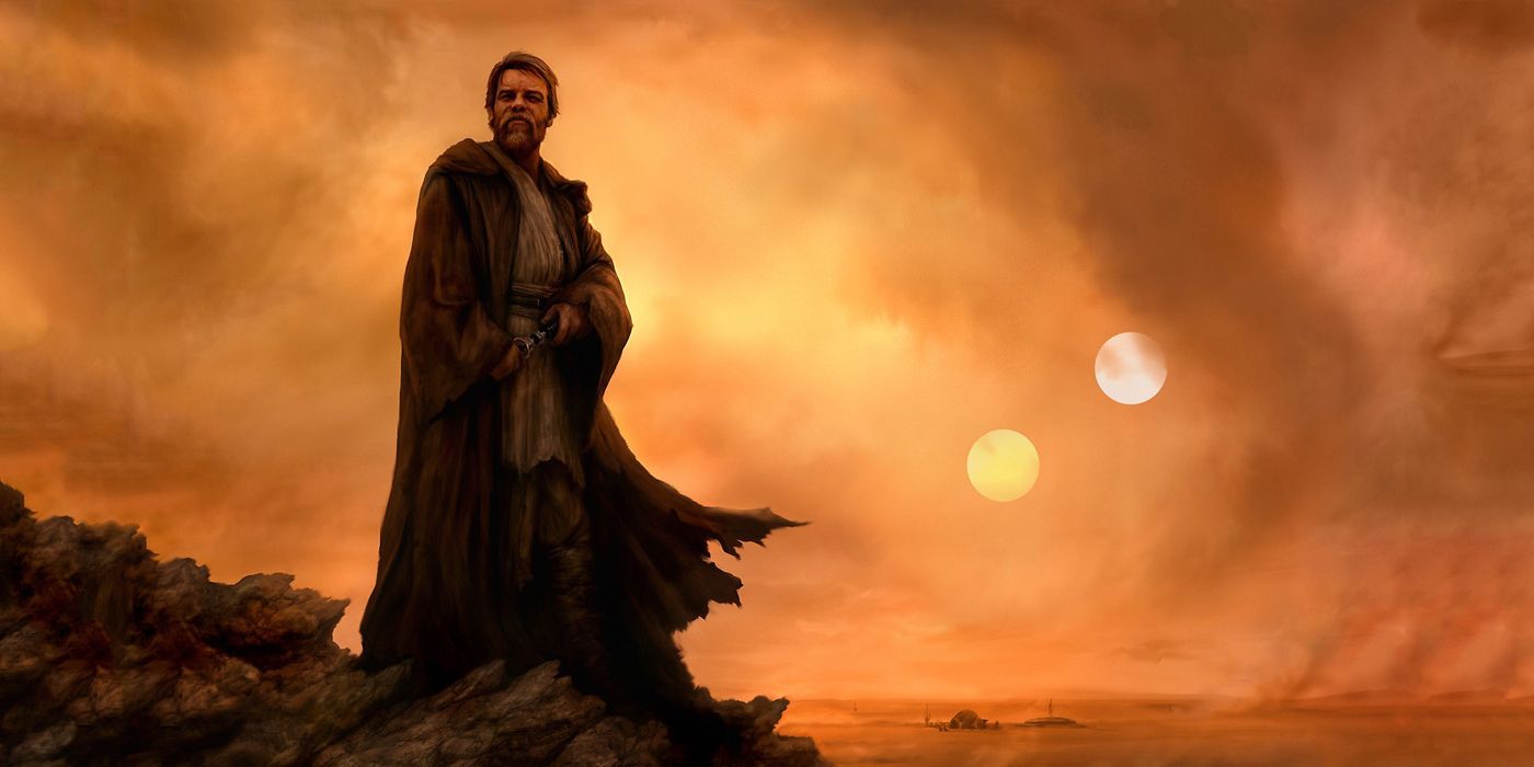 Ob-Wan Kenobi stands on Tatooine