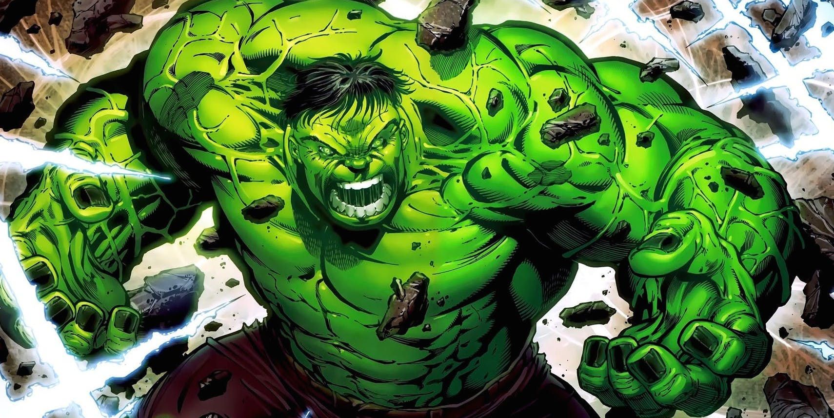 Angry Hulk Smashing Through Wall