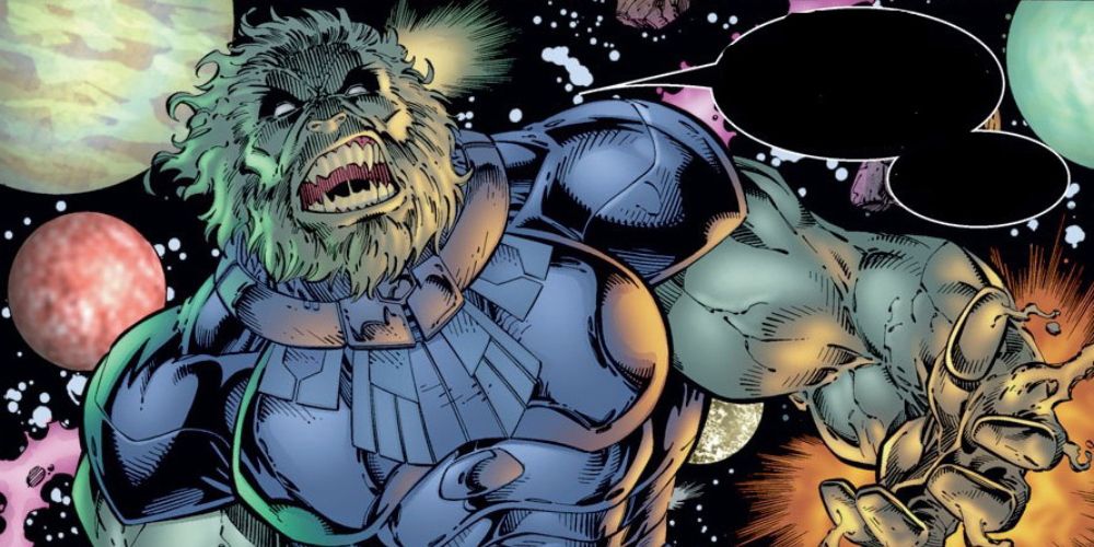 Blastaar the Living Bomb Burst shouting in rage in Marvel Comics