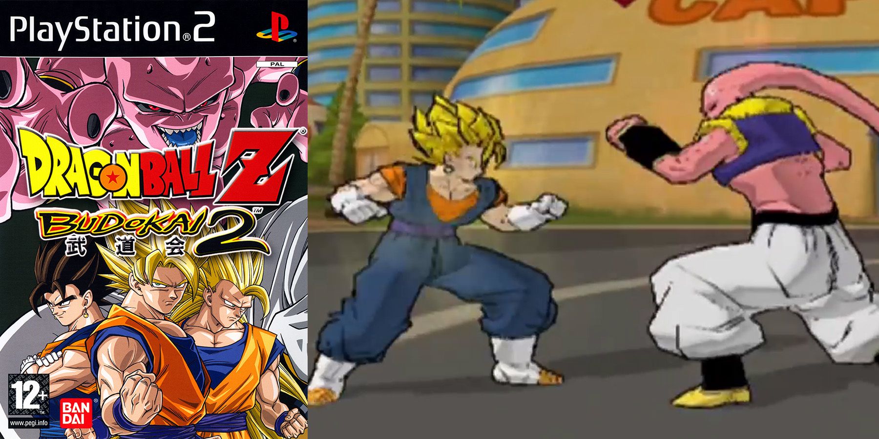 Vegito vs Super Buu em Dragon Ball Games Budokai 2