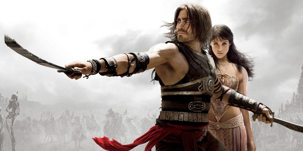 Dastan swinging a sword in the poster for Prince of Persia