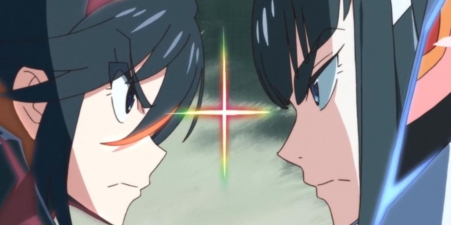Ryuko Matoi and Satsuki Kiryuin staring at each other during Kill La Kill