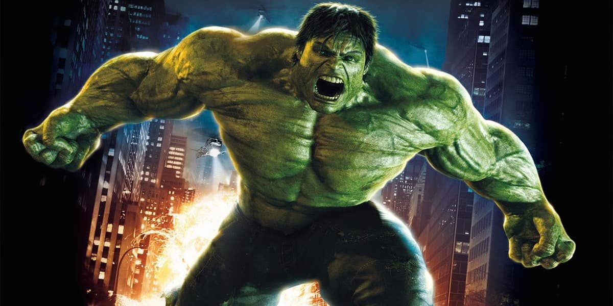 Hulk screaming in anger on the movie poster for The Incredible Hulk 